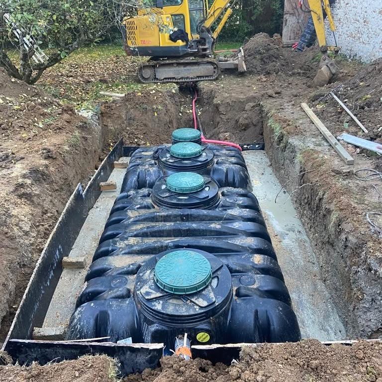 Installation d'une fosse septique Actifiltre avec pompe de relevage